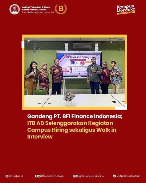 Gandeng PT. BFI Finance Indonesia; ITB Ahmad Dahlan Jakarta ...