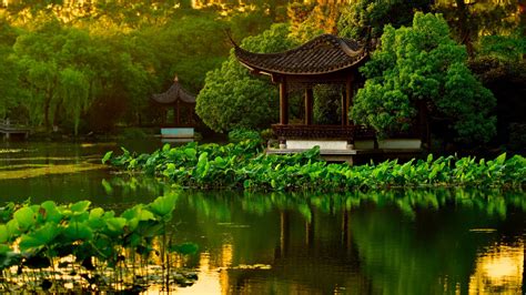 Landscape Chinese Garden Wallpaper - Popular Century