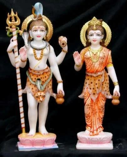 Virat Moorti White Ft Shiv Parvati Marble Statue At Rs Marble