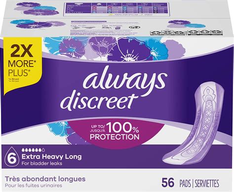 Always Discreet Incontinence And Postpartum Pads For Women Extra Heavy