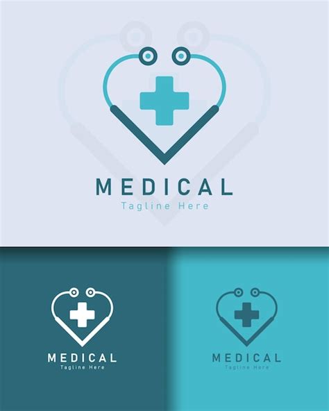 Diseño De Logotipo De Salud Médica Sobre Fondo De Diferentes Colores