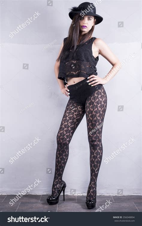 Beautiful Sexy Model Black Lingerie Black Stock Photo Shutterstock