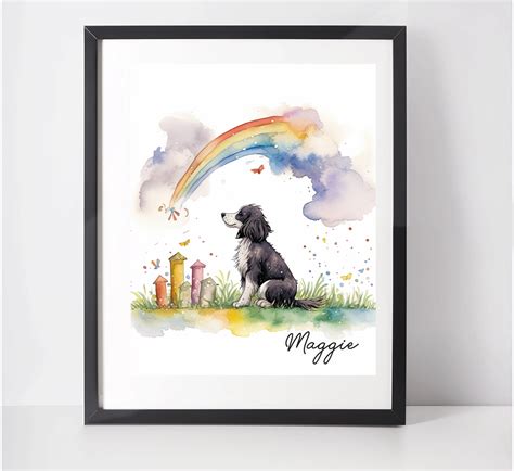 Personalised Border Collie Art Print Bellisima Uk