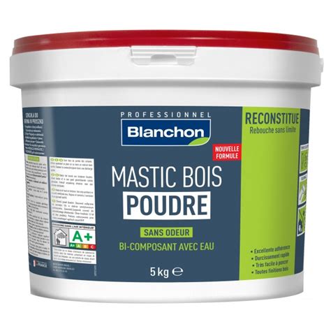 Mastic à Bois En Poudre Bi Composant Avec Eau Sans Odeur Blanchon