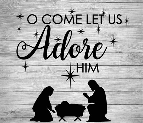 O Come let us adore him nativity scene Vinyl Decal/Sticker | Etsy