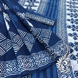 Bagru Dabu Indigo Print Saree : Manufacturer