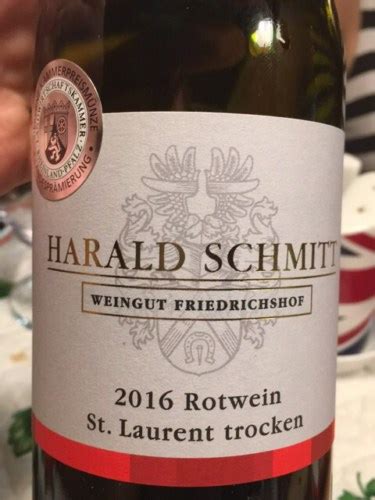 Friedrichshof Harald Schmitt St Laurent Trocken Vivino US