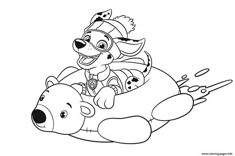 PAW Patrol Snow Sled Or Snow Tube Coloring page Printable