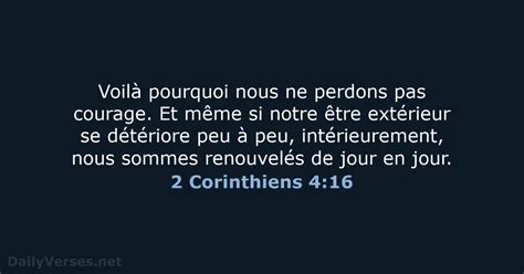 11 Octobre 2022 Verset Biblique Du Jour BDS 2 Corinthiens 4 16