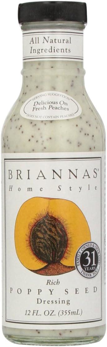 Brianna S Poppy Seed Dressing 12 Ounce Bottles Pack Of 6 Salad Dressings