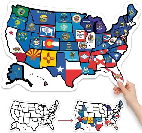 Rv State Sticker Travel Map Usa Visited Decal Road Trip Window