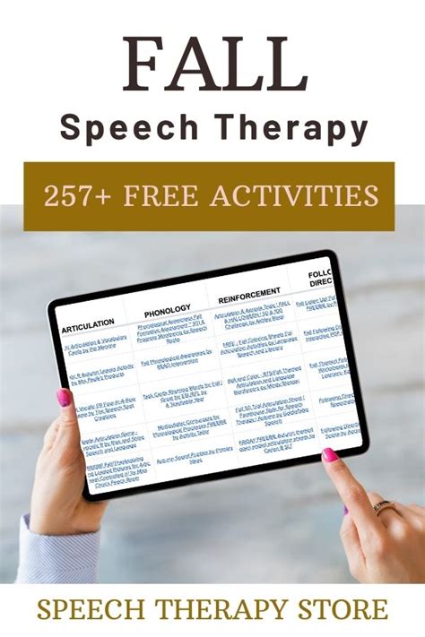 257 Free Fall Speech Therapy Activities Speech Therapy Store