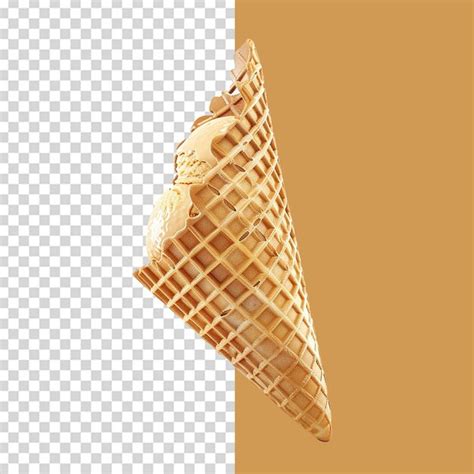 Premium PSD Empty Waffle Cone For Ice Cream Png Isolated On