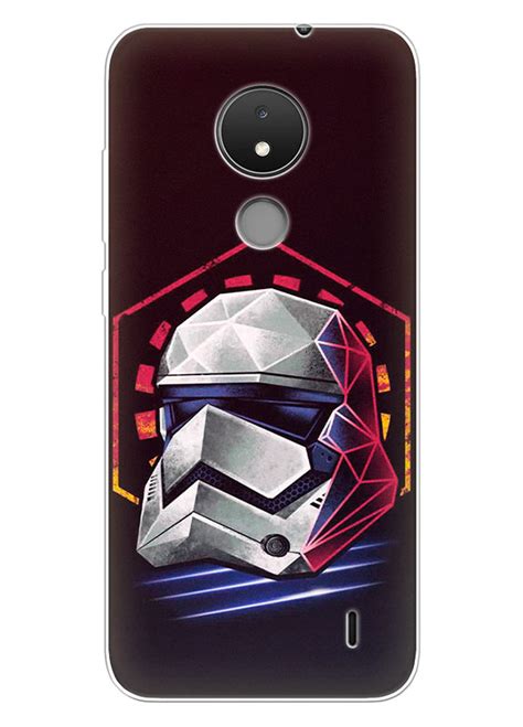 Нокия С21 чехол - шлем Капитана Фазмы Captain Phasma на фоне герба ...