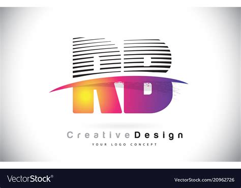 Rb R B Letter Logo Design With Creative Lines And Vector Image