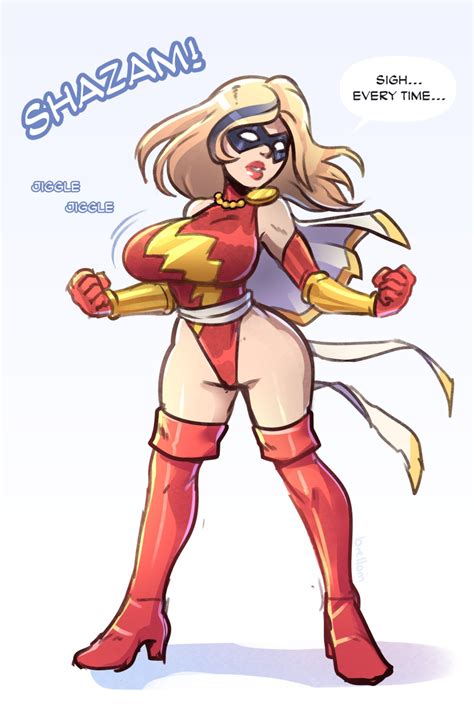 Rule 34 Billy Batson Blonde Female Blonde Hair Breasts Brellom Carol Danvers Crossover Dc Dc