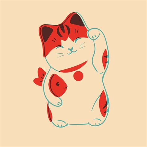 Lucky cat. Vector illustration. 35166478 Vector Art at Vecteezy