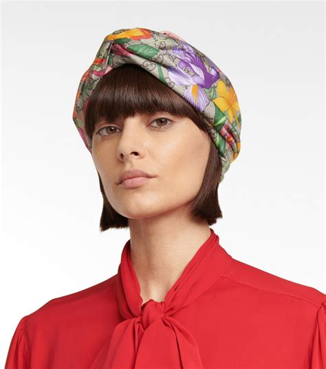 Gucci Gg Flora Printed Silk Headband Gucci