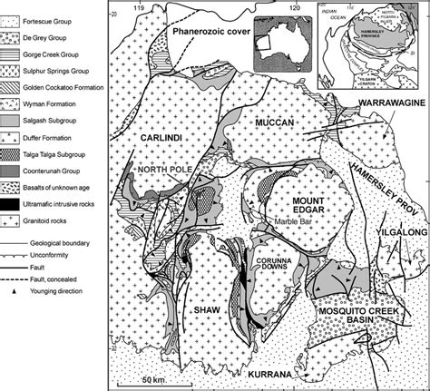 Simplified Geological Map Of The Northeast Pilbara Craton Showing Domal