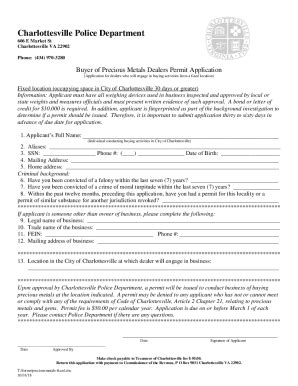 Fillable Online Buyer Of Precious Metals Dealer Permit Application PDF