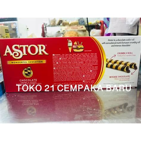 Jual Wafer Biskuit Astor Wafer Stick Chocolate 150 Gr Rolls Coklat