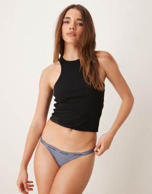 Calvin Klein Modern Lace Bikini Brief In Grey Asos