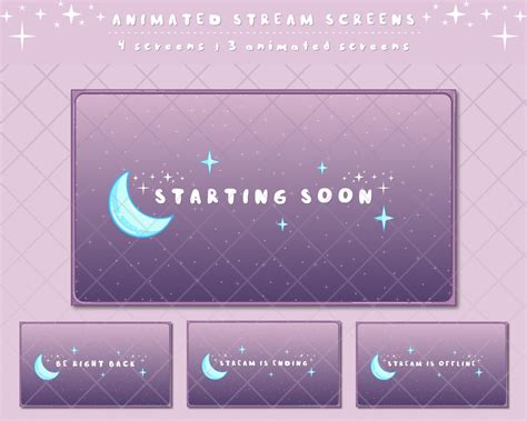 Animated Twitch Screens Starting Soon Stream Is Ending Be Right Back