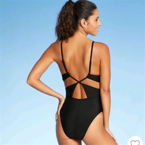 Xhilaration Swim Nwt Laceup Back One Piece Swimsuit Poshmark