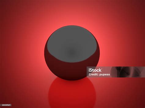 Black Sphere On Red Stock Photo Download Image Now Abstract Art