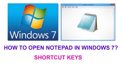 How To Open Notepad In Windows 7 Shortcut Keys Youtube