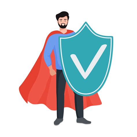 Cyber Safety Cyber Security And Privacy Concept The Hero Man Holding