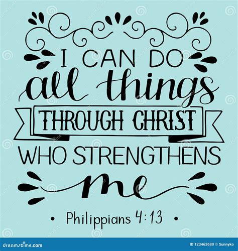 Hand Lettering With Bible Verse I Can Do All Things Through Christ Who