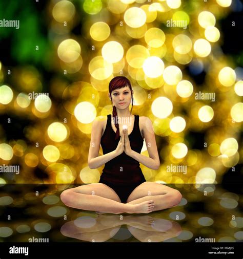 3D Render de una mujer haciendo yoga Fotografía de stock Alamy