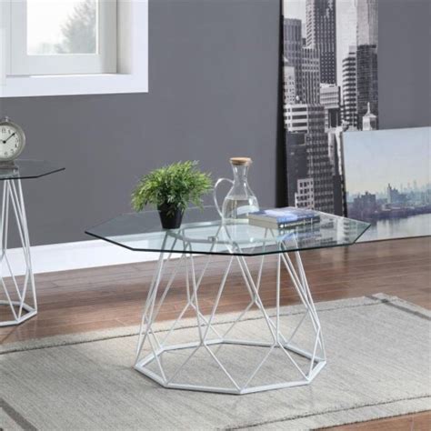 Furniture Of America Growder Contemporary Glass Top Coffee Table In