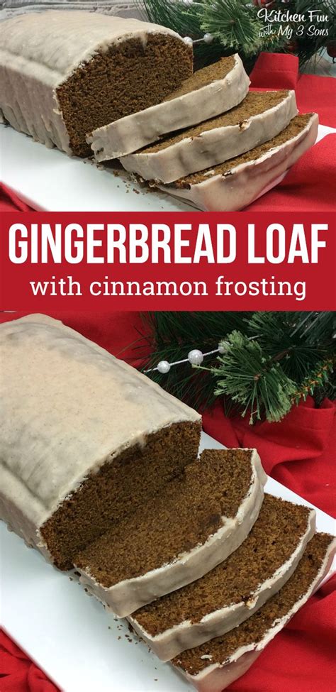 A Loaf Of Gingerbread Loaf With Cinnamon Frosting