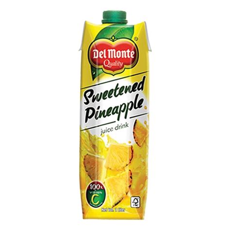 Del Monte Juice Drink Sweetened Pineapple Liter Tetra Stevia