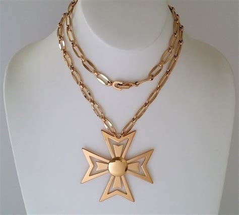 Monet Maltese Cross Pendant Kt Gold Plated Catawiki