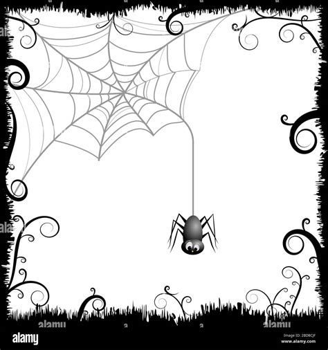 Halloween illustration - spider web Stock Photo - Alamy