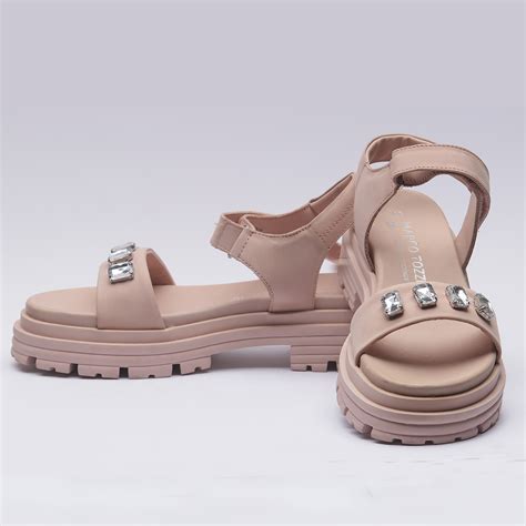 Nude Pink Embellished Sandals Shopstreetstyle