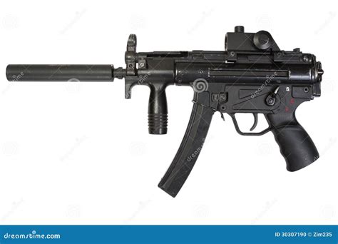 Submachine Gun With Silencer Stock Photo - Image: 30307190