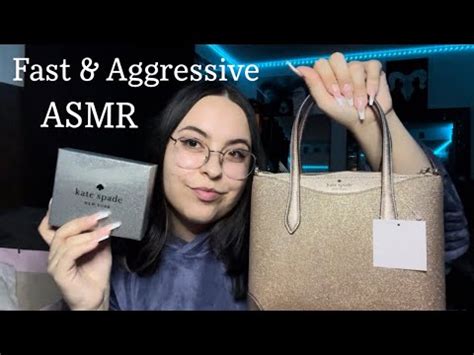 Fast Aggressive Tapping Scratching Kate Spade Haul Asmr