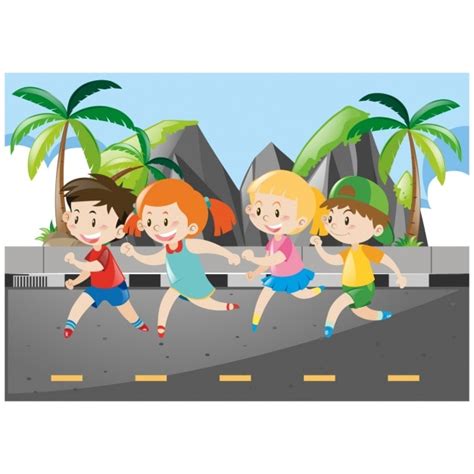 Free Vector | Kids running background