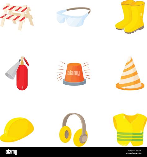 Construction of road icons set. Cartoon illustration of 9 construction ...