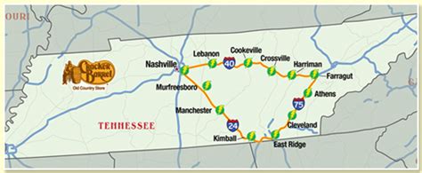 Cracker Barrel Locations Tennessee Map United States Map