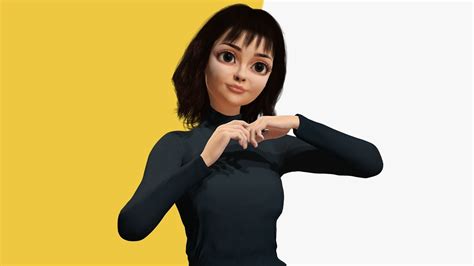 D Model Realistic Stylized Cartoon Female D Model Naked Woman Rigged