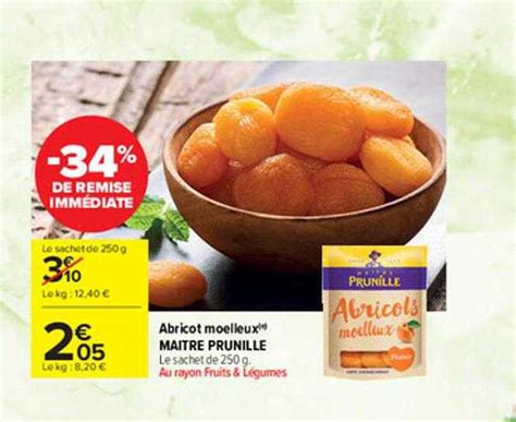 Promo Abricot Moelleux Maître Prunille chez Carrefour Market