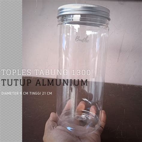 Jual TOPLES TABUNG TUTUP ALUMUNIUM 1300 ML BULAT SILINDER TOPLES JAR