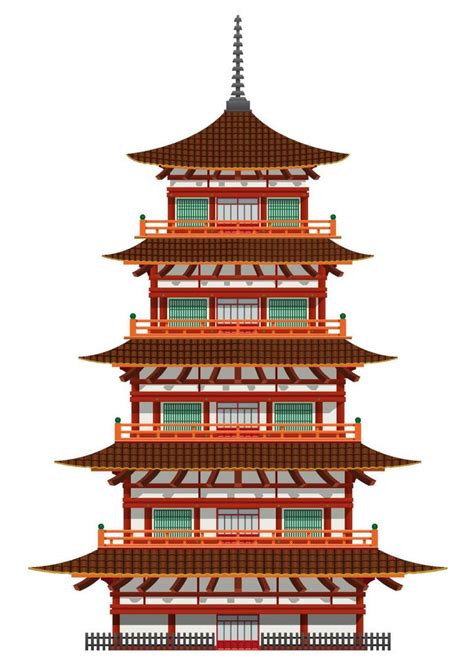 japanese pagoda building 22640953 Vector Art at Vecteezy