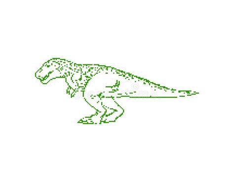 Tyrannosaurus Pixel Art Dinosaur T Rex Pixelated 8 Bit Illustration