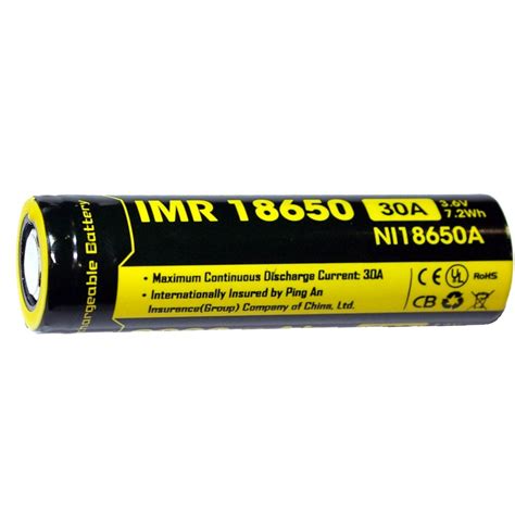 IMR 18650 Li-Mn akumulátor 3,6V / 2000mAh, 7,2Wh (30A) - EUROLAMP.cz